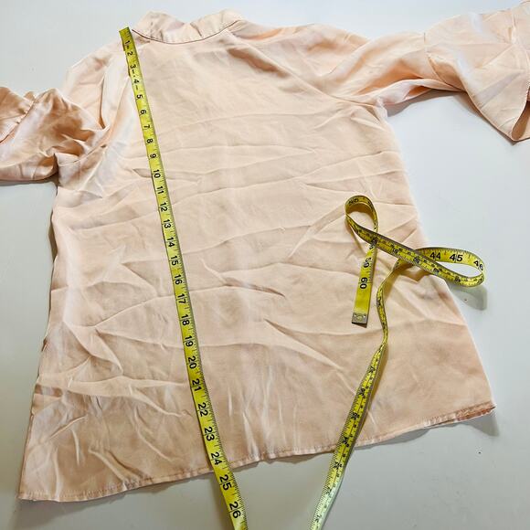 Slate & Willow Blush Ruffle Sleeves Mock Neck Top Size Small - Picture 9 of 10